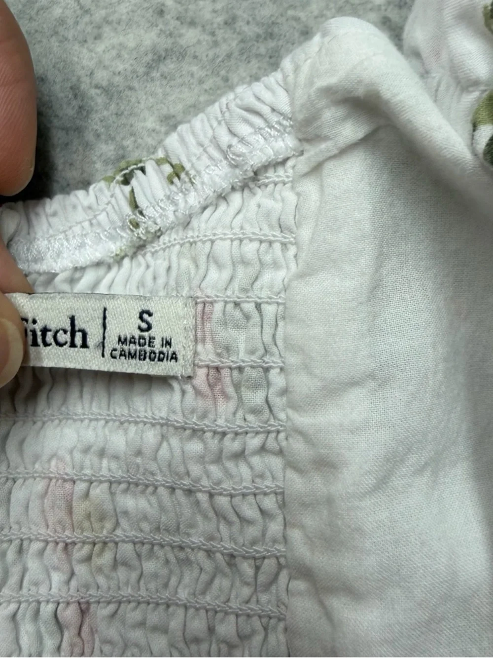 Abercrombie & Fitch Floral Milkmaid MiniDress White Cottagecore PuffSleeve Small - Picture 13 of 15